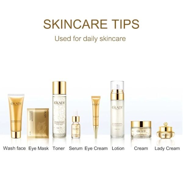 OKADY Time Peptide Gold Lady Skin Care Set 10 Pcs - Image 2